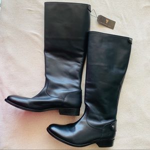 Frye Melissa Button Back Zip Leather Boots Size 10